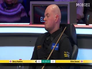 斯诺克英锦赛正赛16进8轮次 巴里·霍金斯6-0埃利奥特·斯莱塞 20251205
