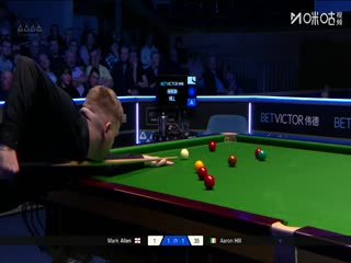 2025斯诺克北爱尔兰公开赛16进8 亚伦·希尔1-4马克·艾伦 20251023